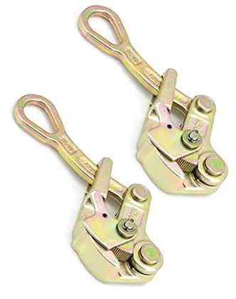 QWORK 2 Pack 1 T Cable Grip Wire Grip Steel Rope Jaw Puller for Wire Rope