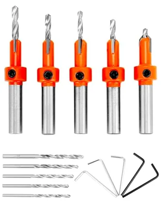 QWORK Wood Countersink Drill Bit Set