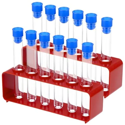 QWORK 2-Rack Laboratory Test Tube Set
