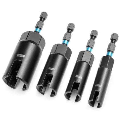 QWORK Wing Nut Driver Set - 4 Piece Cr-V Steel Wing Nut Driver Bit