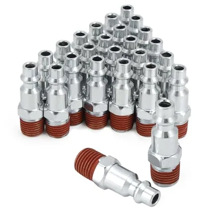 QWORK 1/4 Inch NPT Male Industrial Air Plug