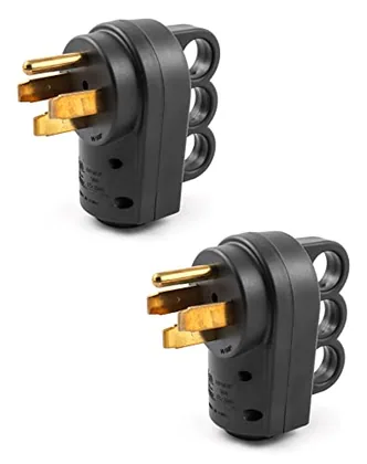 QWORK NEMA 14‐50P 50 Amp 4‐Prong RV Replacement Plug - Plug Only