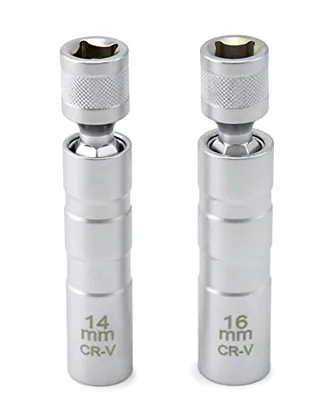 QWORK 14mm&16mm Magnetic Swivel Spark Plug Socket